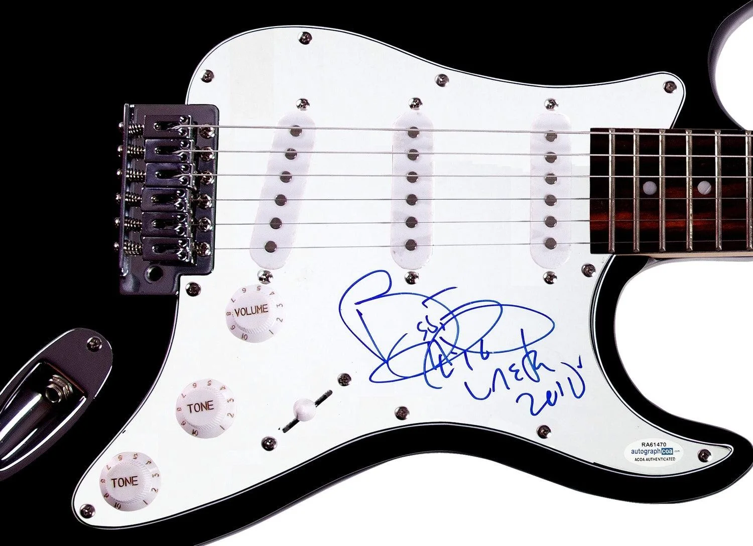 Aretha Franklin Signed Autographed Guitar ACOA, image 3