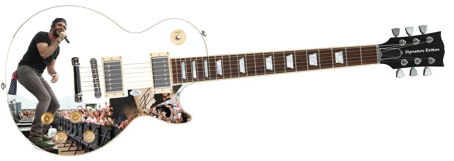 Thomas Rhett Signed Autographed 1/1 Custom Graphics Photo Guitar ACOA, image 2