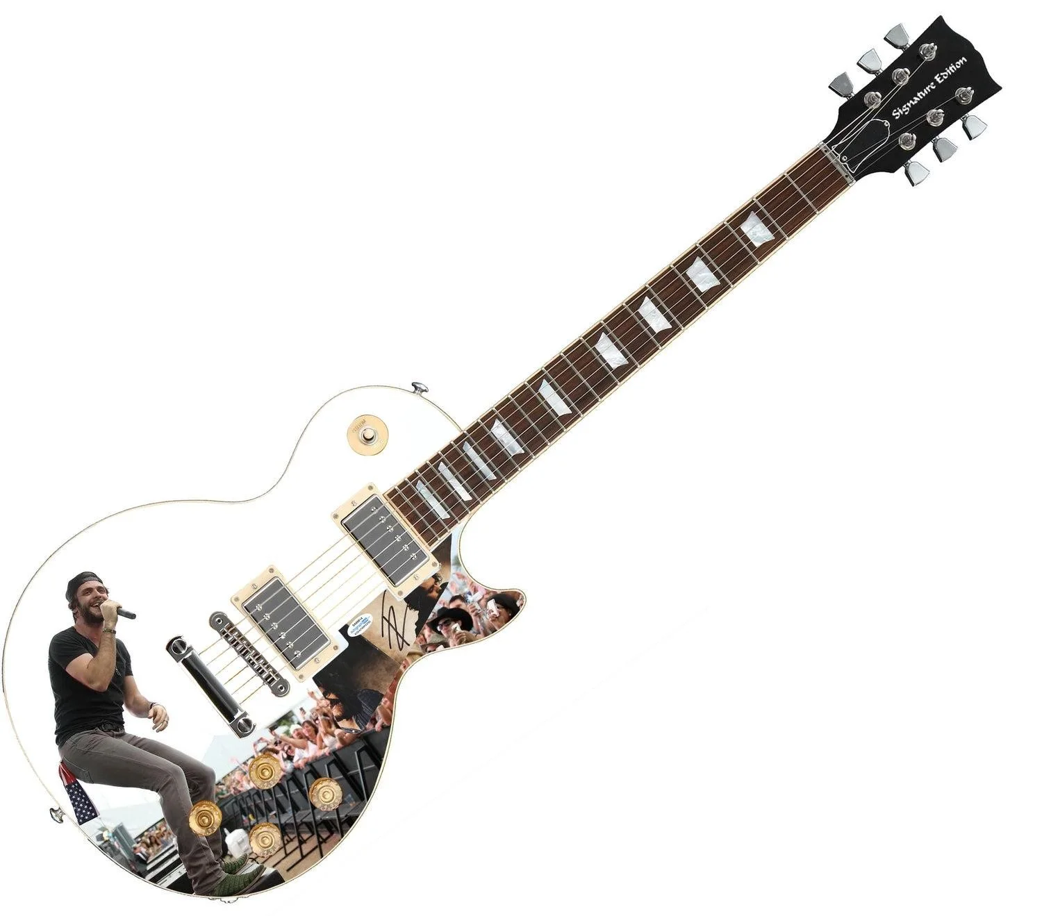 Thomas Rhett Signed Autographed 1/1 Custom Graphics Photo Guitar ACOA, image 3
