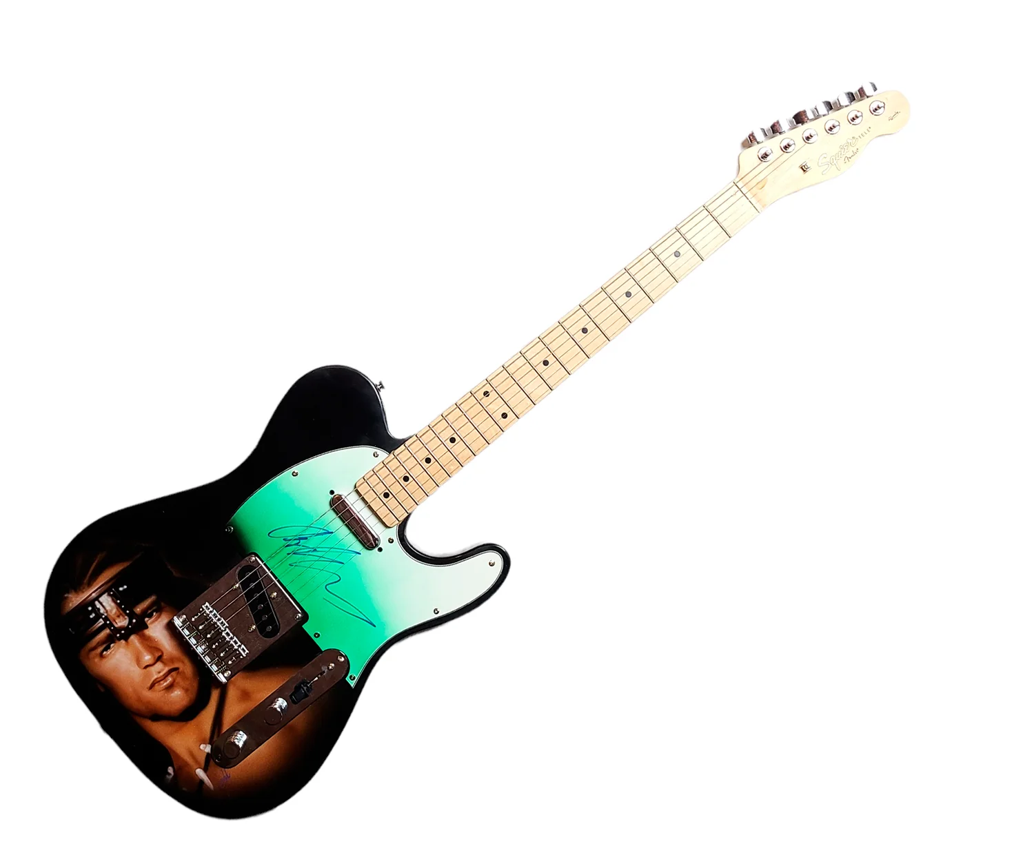 Arnold Schwarzenegger Autographed Conan The Barbarian Airbrushed Painting Guitar, image 3