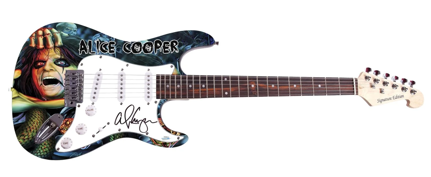 Alice Cooper Signed Autographed Graphics Photo Guitar ACOA, image 2