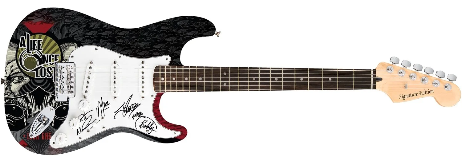 A Life Once Lost Signed Autographed 1/1 Custom Graphics Photo Guitar, изображение 2