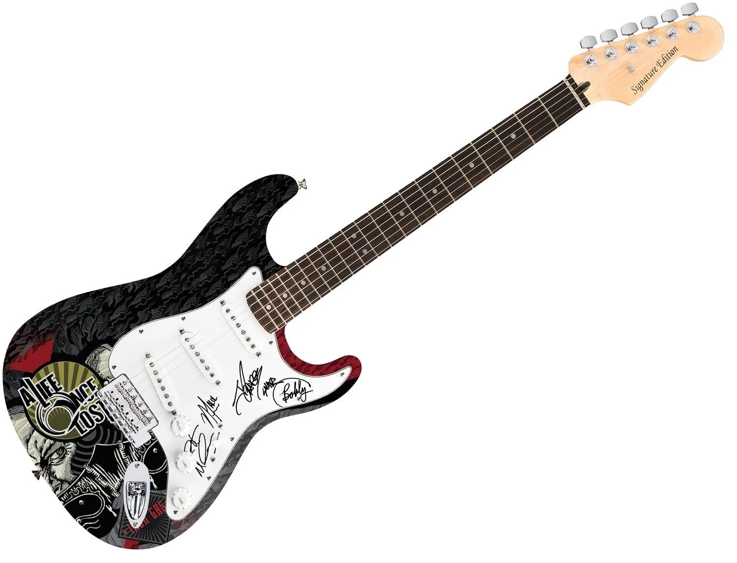 A Life Once Lost Signed Autographed 1/1 Custom Graphics Photo Guitar, изображение 3