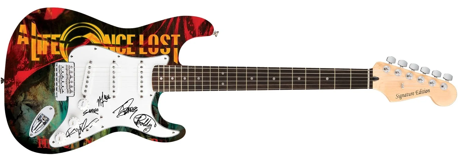 A Life Once Lost Signed Autographed 1/1 Custom Graphics Photo Guitar, image 2