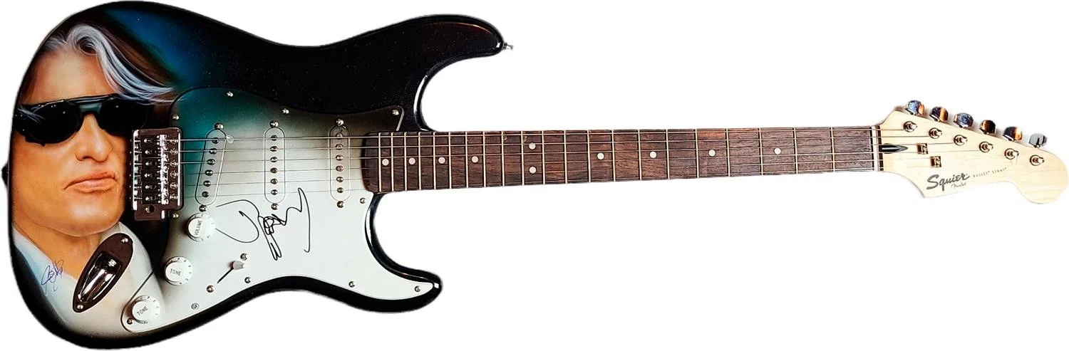 Aerosmith Joe Perry Autographed Fender Hand Airbrushed Painting Guitar UACC AFTA, изображение 2
