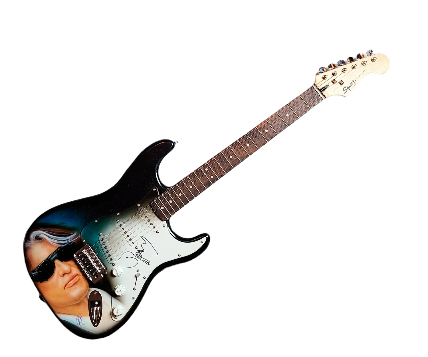 Aerosmith Joe Perry Autographed Fender Hand Airbrushed Painting Guitar UACC AFTA, изображение 3