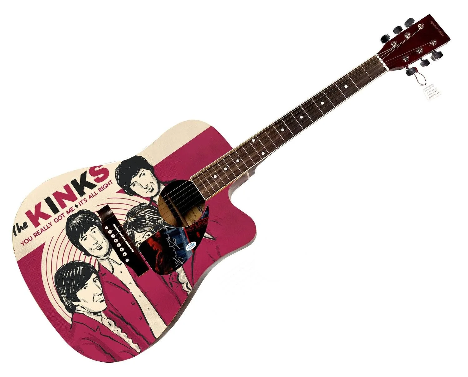 The Kinks Dave Davies Autographed You Really Got Me Album Photo Guitar ACOA, изображение 3