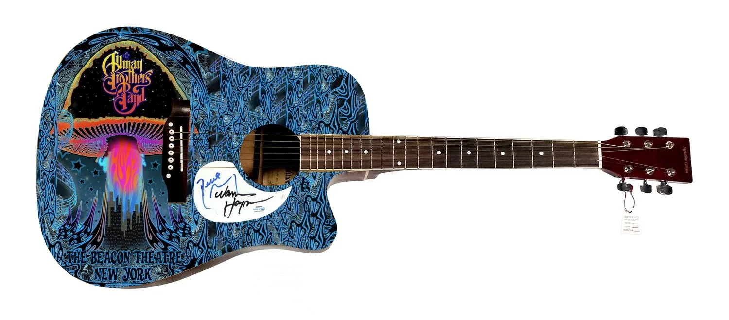 The Allman Brothers Band Signed 1/1 Custom Graphics Photo Guitar ACOA, image 2