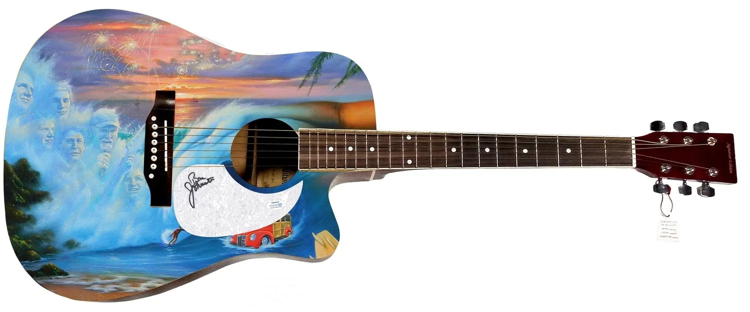 The Beach Boys Bruce Johnston Signed Autographed 1/1 Custom Graphics Photo Guita, изображение 2