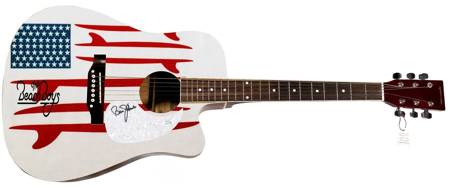 The Beach Boys Bruce Johnston Signed 1/1 Custom Graphics Acoustic Guitar, image 2