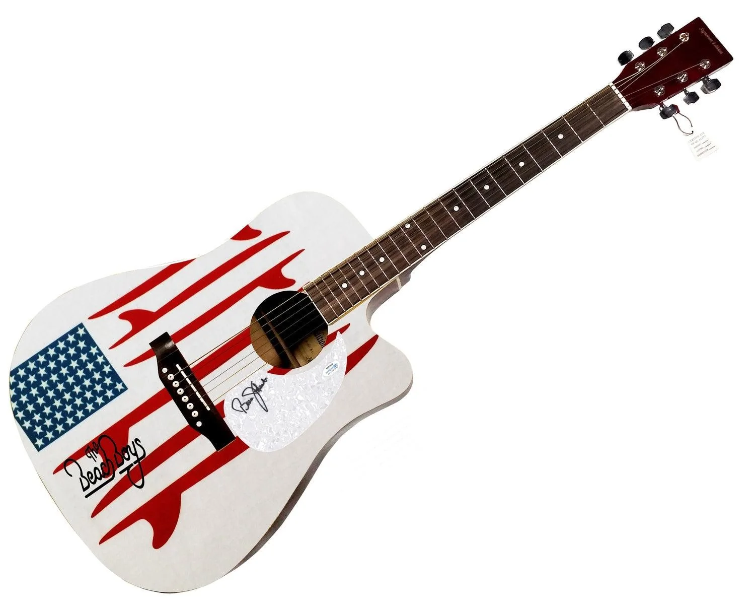 The Beach Boys Bruce Johnston Signed 1/1 Custom Graphics Acoustic Guitar, image 3