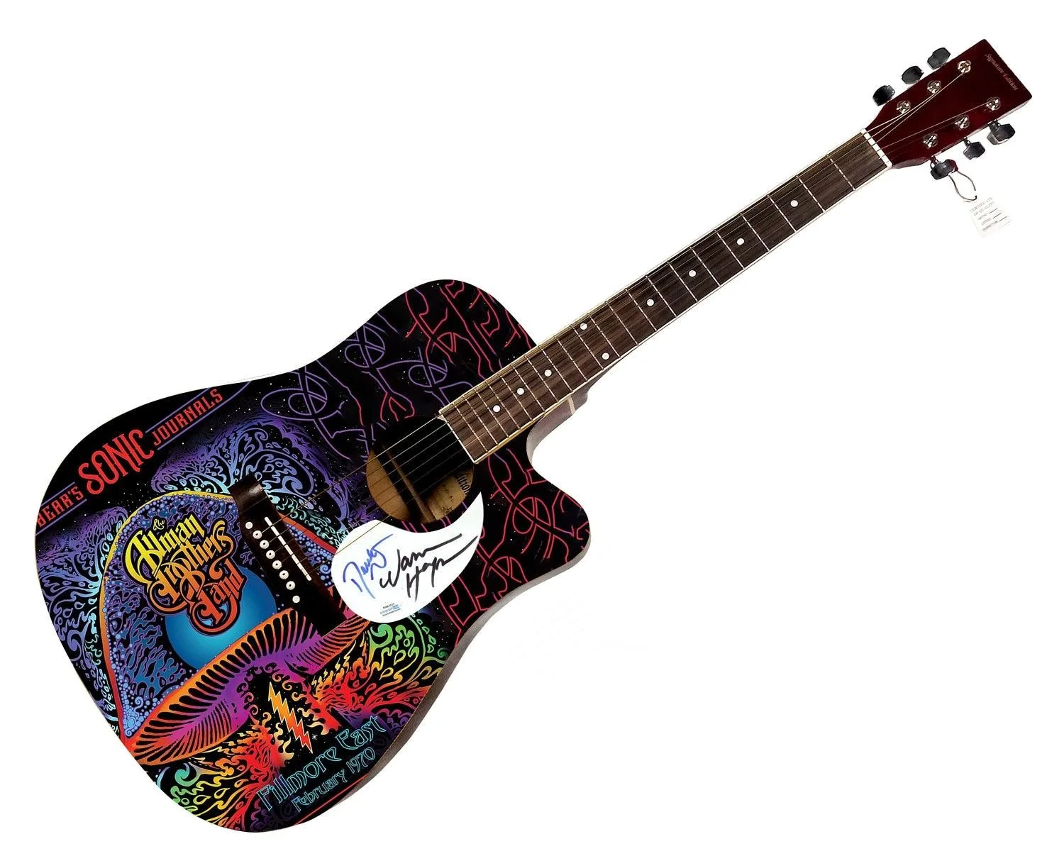 The Allman Brothers Band Signed 1/1 Custom Graphics Photo Guitar, изображение 3
