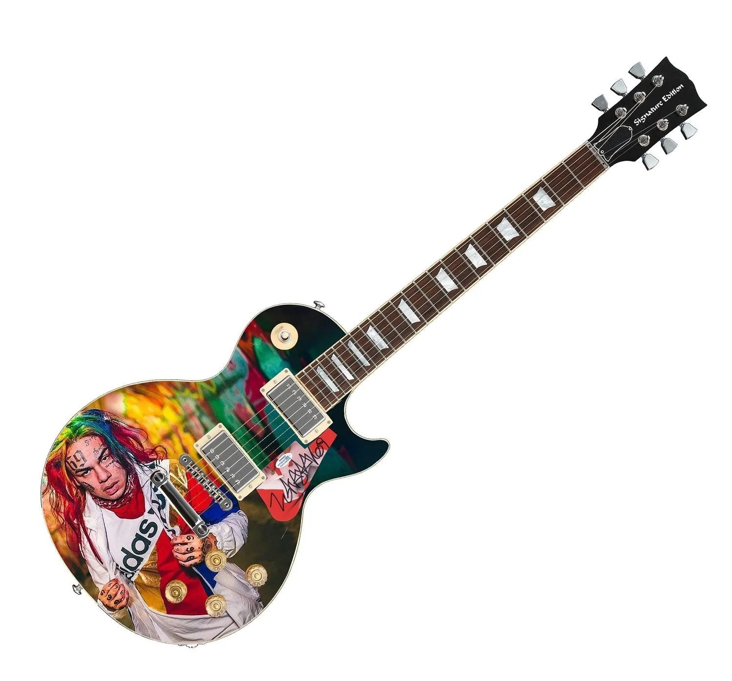 Tekashi69 Signed Autographed Custom Photo Graphics Guitar ACOA ACOA, image 3