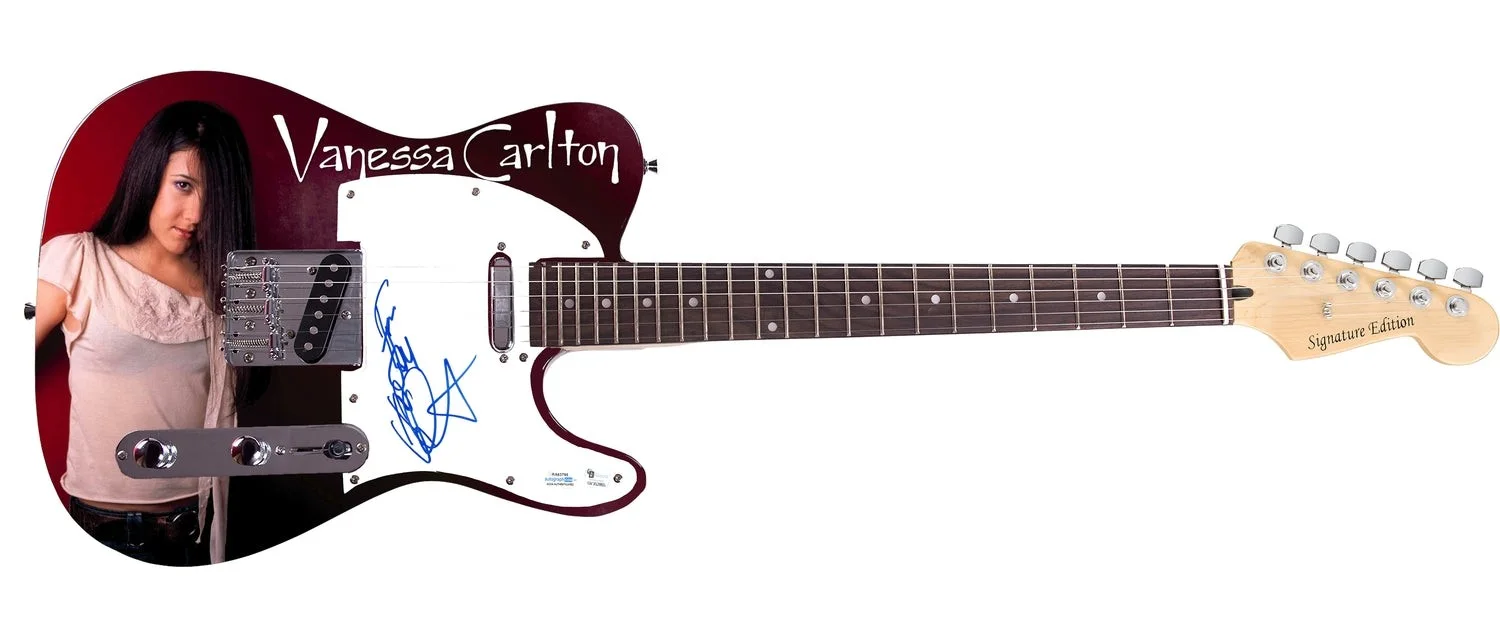 Vanessa Carlton Signed Autographed Photo Graphics Guitar ACOA, image 2