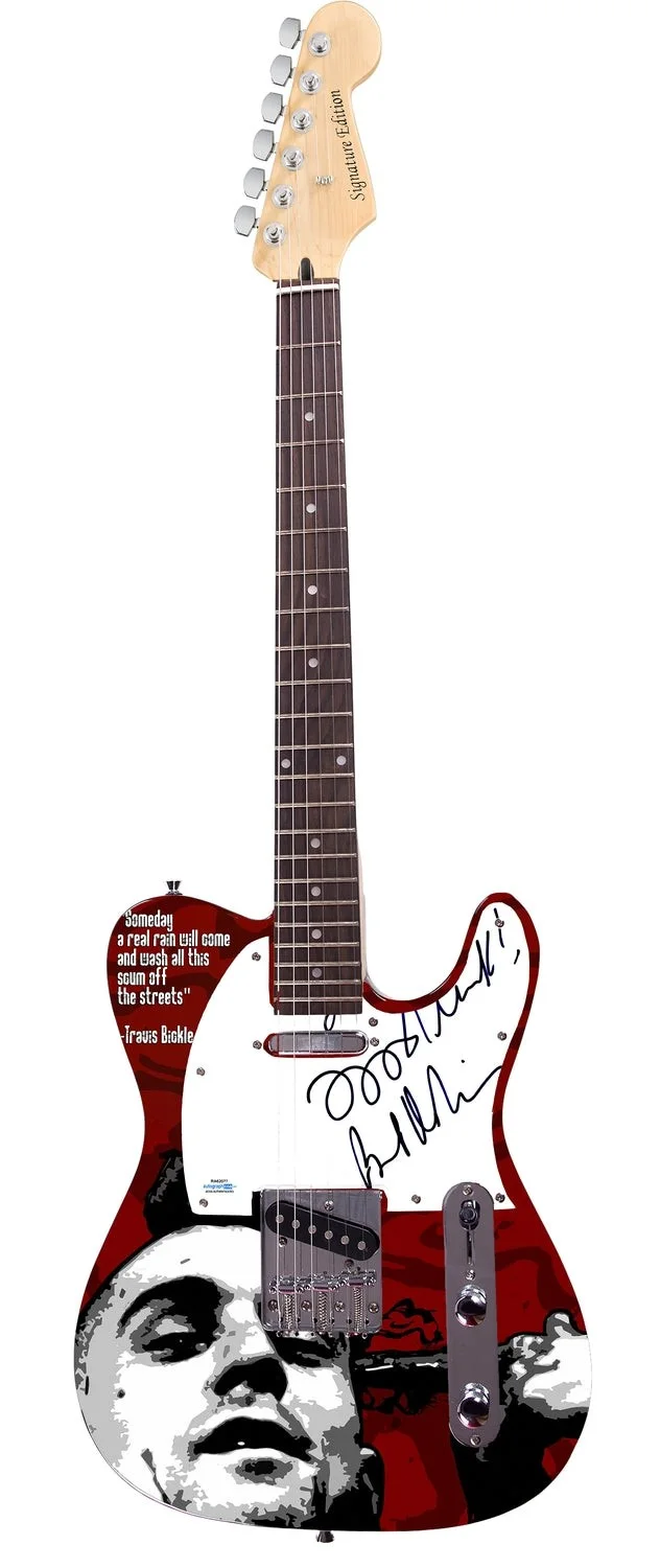 Robert De Niro Signed Taxi Driver Custom Graphics Photo Guitar ACOA, image 2