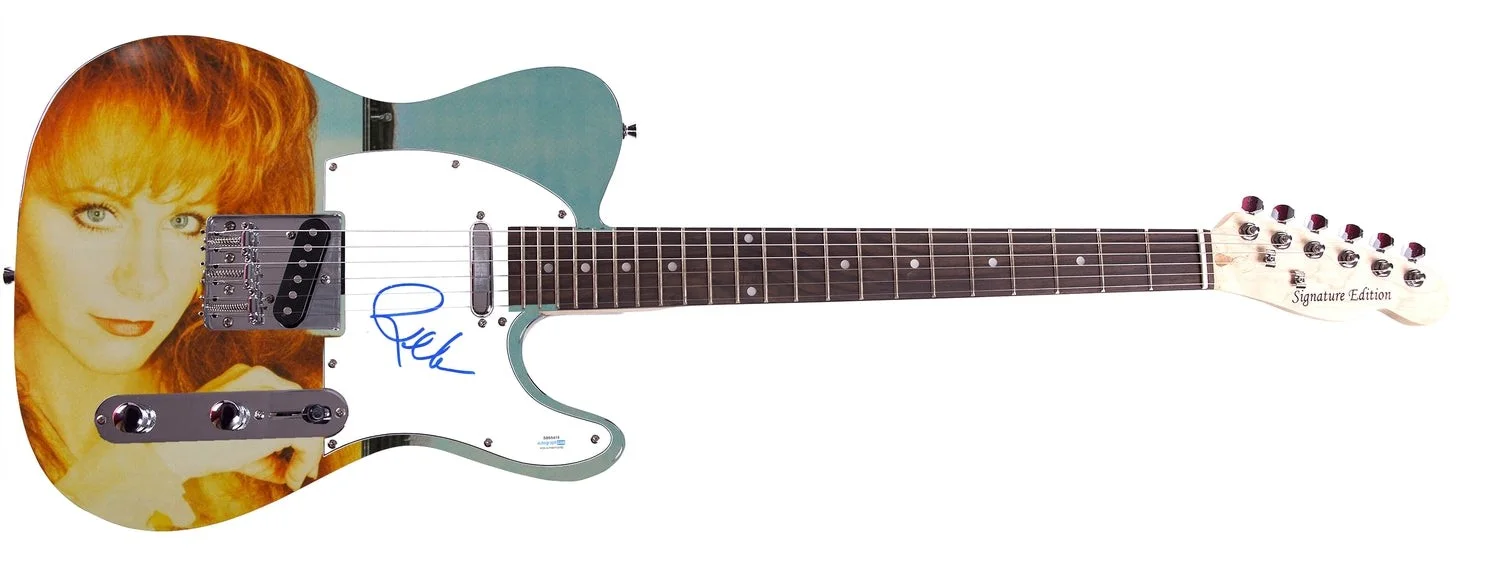 Reba McEntire Signed 1/1 Custom Graphics Guitar ACOA, image 2