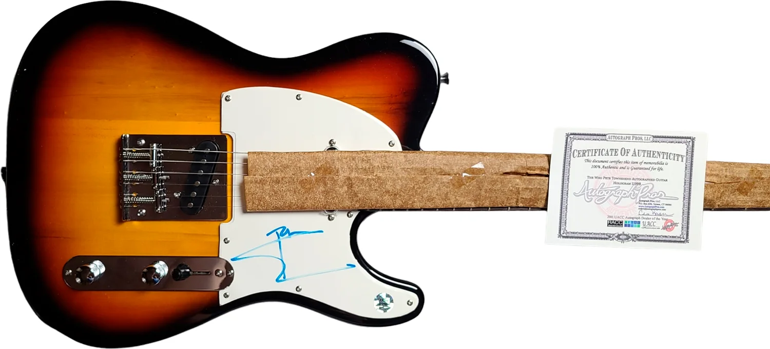 The Who Pete Townshend Signed Tobacco Sunburst Electric Guitar, изображение 3