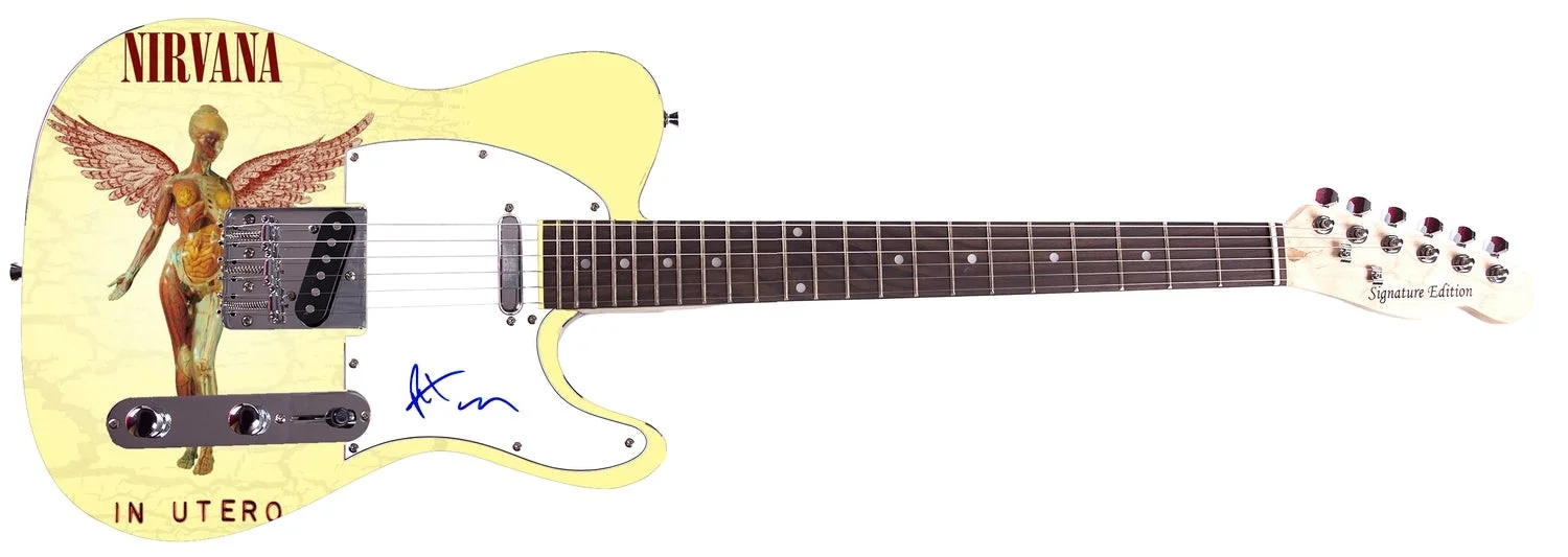 Nirvana Pat Smear Signed Custom 1/1 Graphics Photo Guitar, image 2