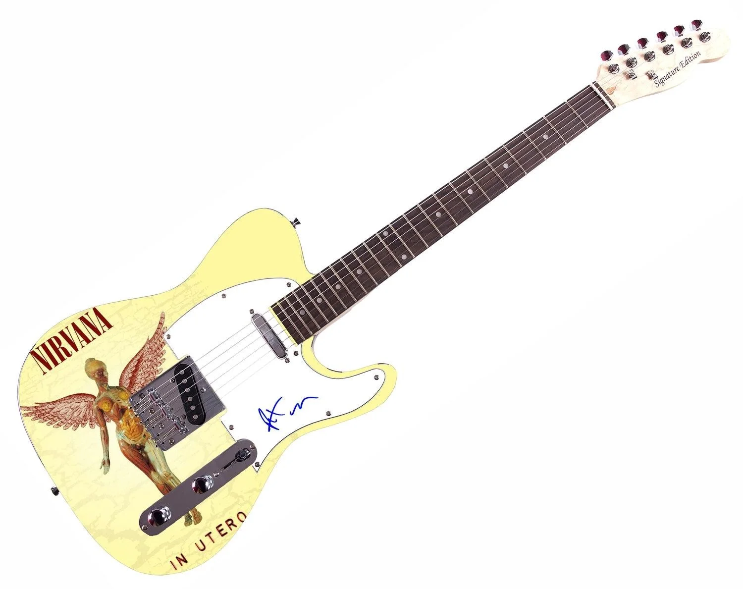 Nirvana Pat Smear Signed Custom 1/1 Graphics Photo Guitar, image 3
