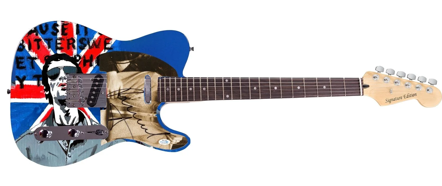 The Verve Richard Ashcroft Signed Graphics Photo Guitar ACOA, image 2
