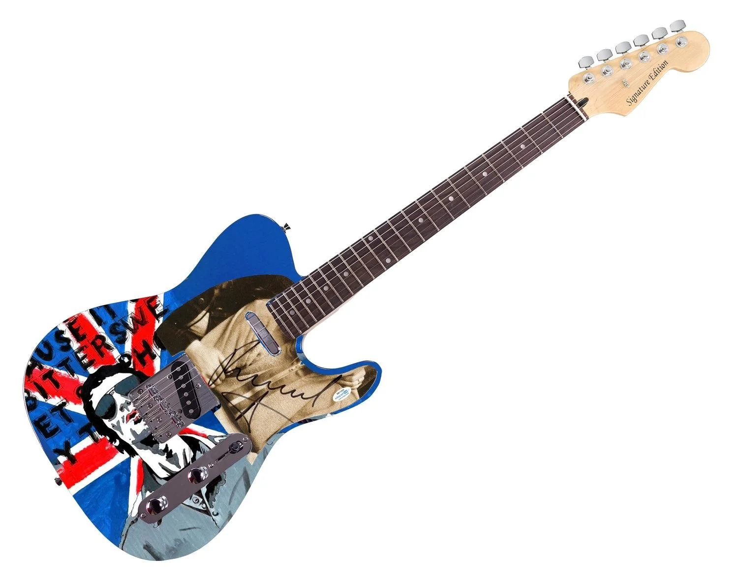 The Verve Richard Ashcroft Signed Graphics Photo Guitar ACOA, image 3