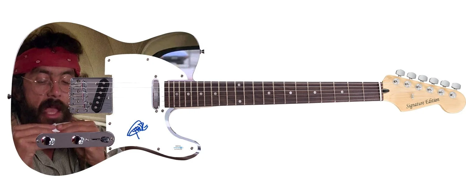 Cheech And Chong Tommy Signed Weed 420 Pot Guitar ACOA, image 2
