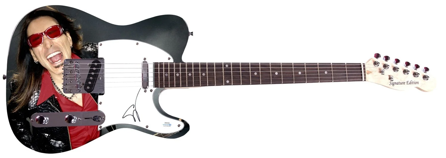 Steve Vai Signed Custom 1/1 Graphics Photo Guitar ACOA, image 2