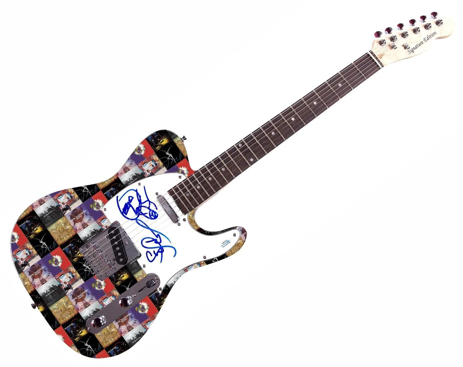 The Dave Matthews Band Stefan Lessard Signed Graphics Guitar w Sketch ACOA, image 3