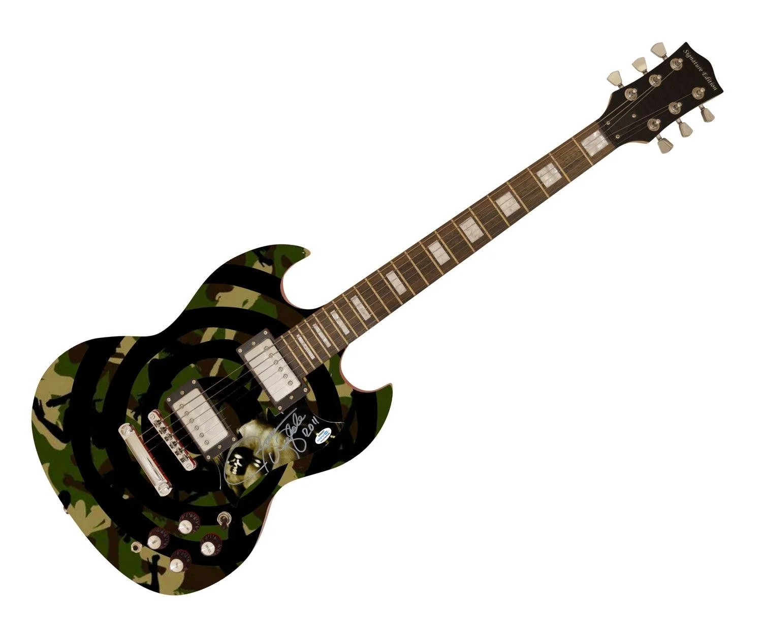 Zakk Wylde Black Label Society Signed Autographed Photo Guitar ACOA, изображение 3