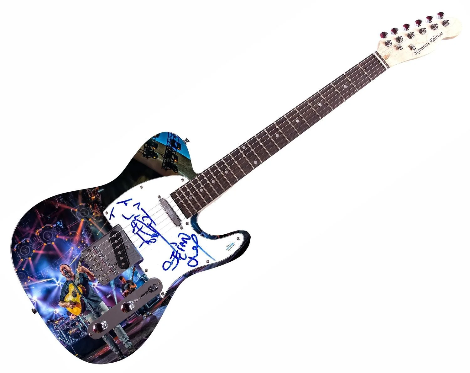 The Dave Matthews Band Stefan Lessard Signed Graphics Guitar w Sketch ACOA, изображение 3