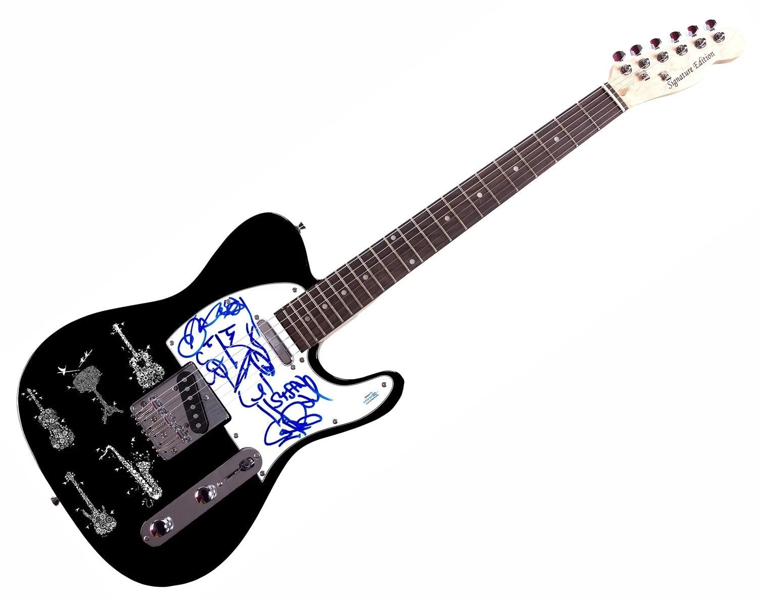 The Dave Matthews Band Stefan Lessard Signed Graphics Guitar w Sketch ACOA, изображение 3
