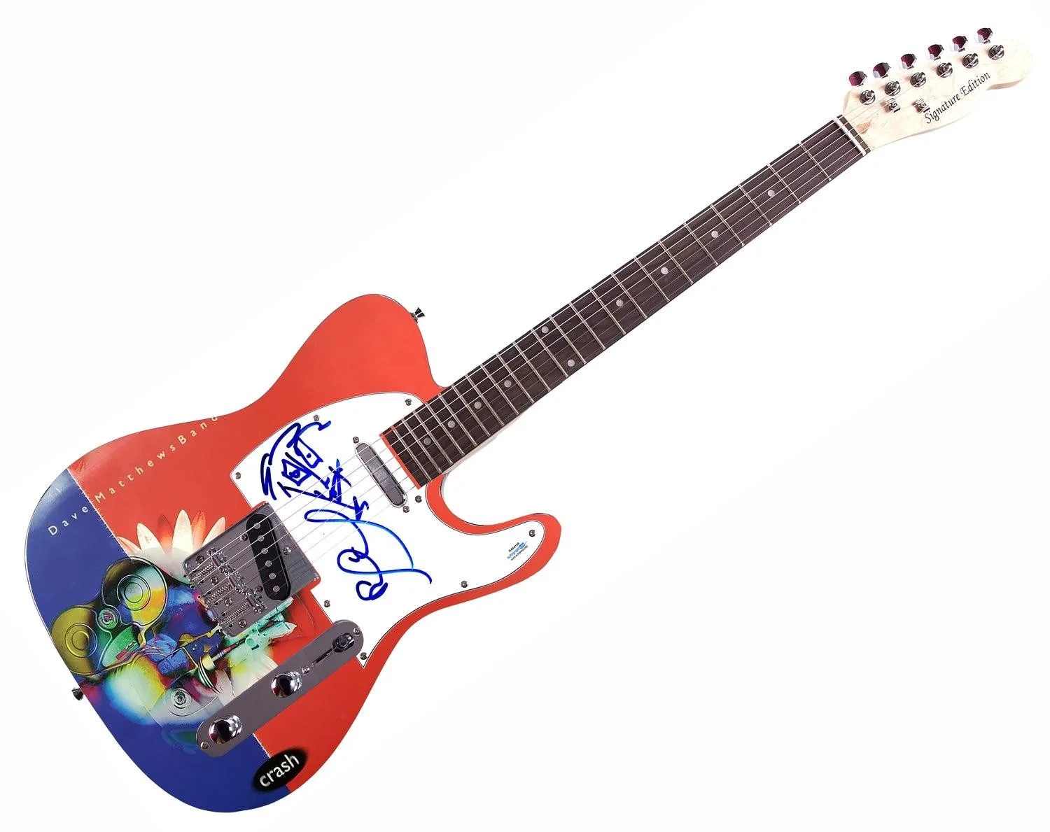 The Dave Matthews Band Stefan Lessard Signed Graphics Guitar w Sketch ACOA, изображение 3