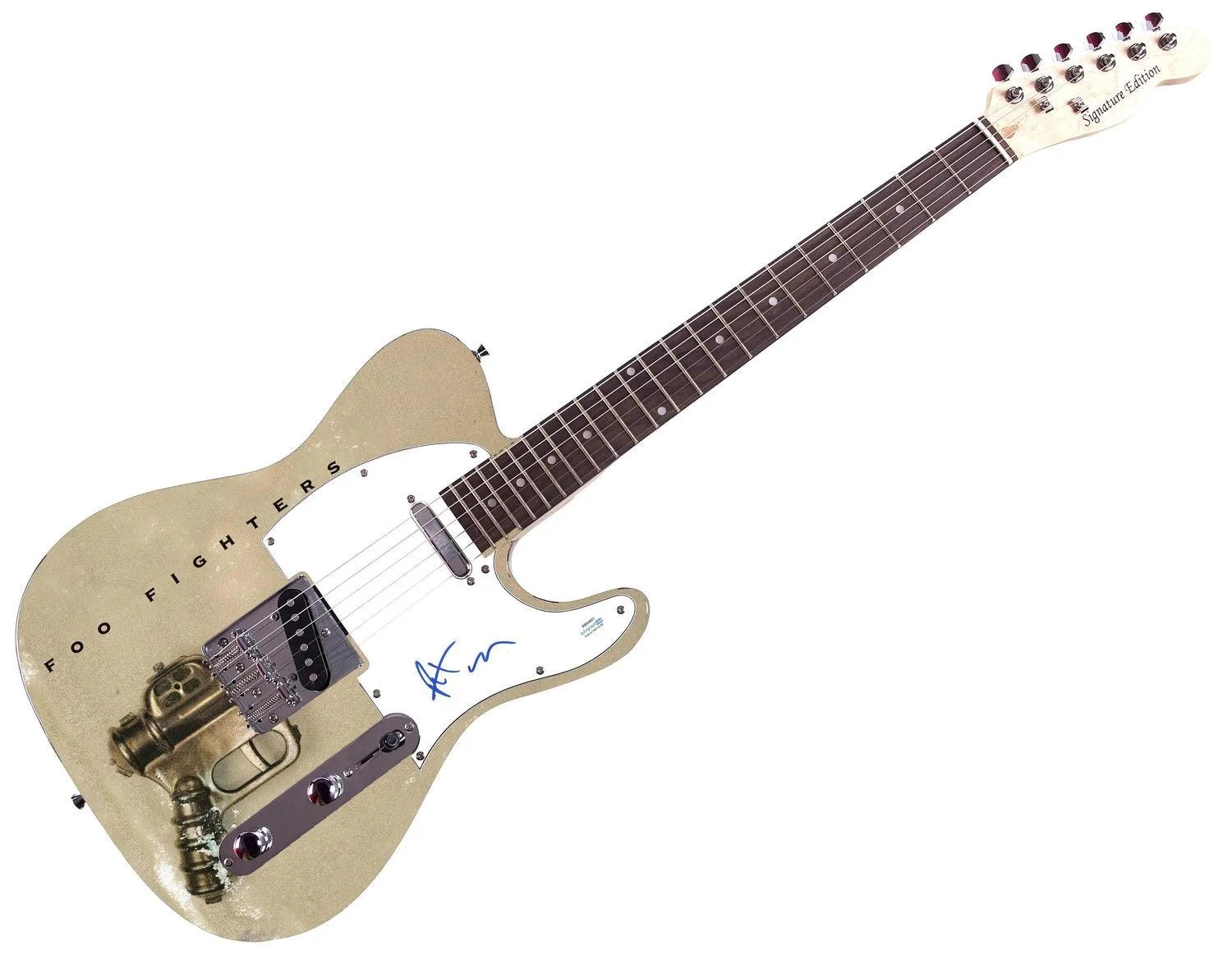 The Foo Fighters Pat Smear Signed 1/1 Custom Graphics Guitar ACOA, image 3