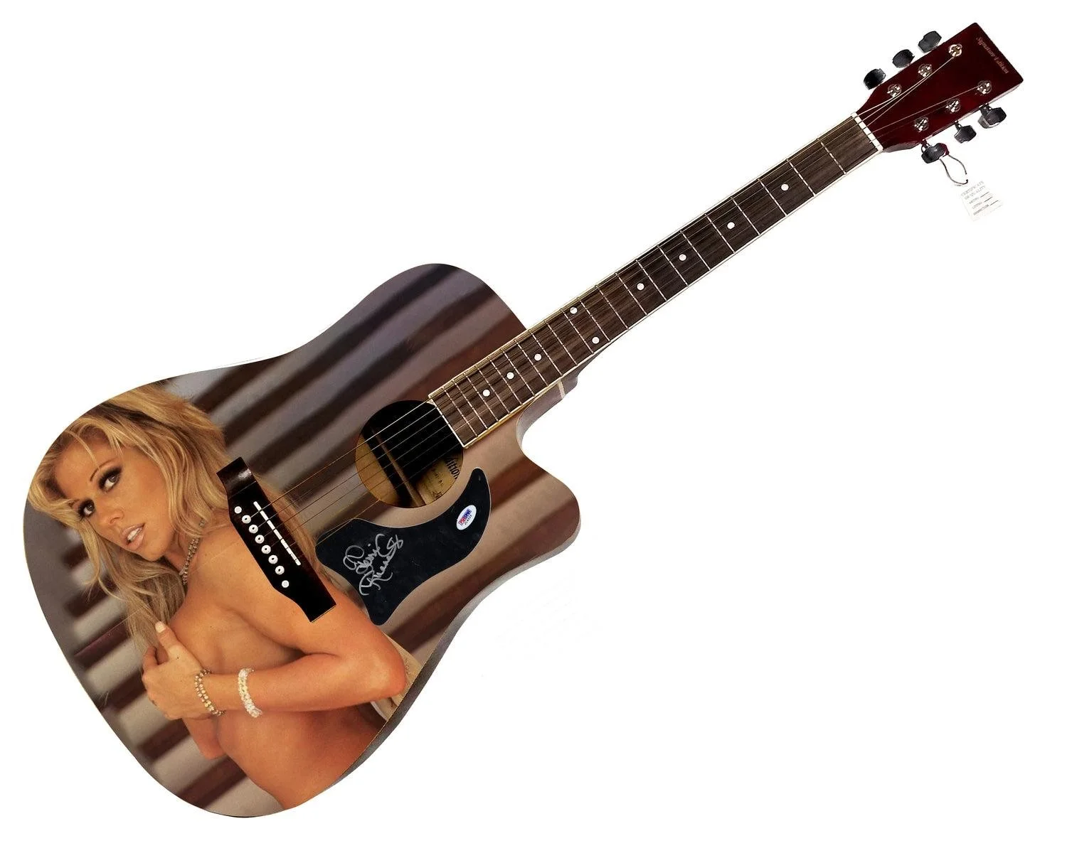 WWE Terri Runnels Signed 1/1 Custom Graphics Photo WWF Guitar PSA, изображение 3