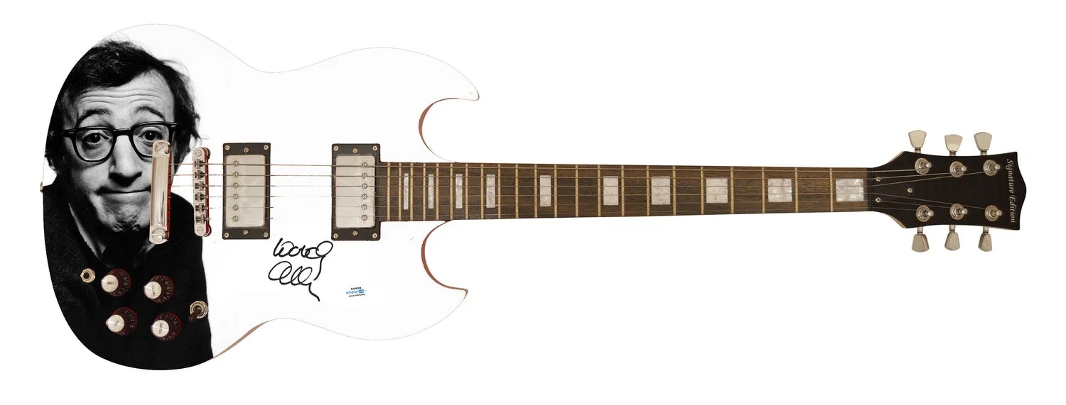 Woody Allen Signed Autographed Photo Guitar ACOA, изображение 2
