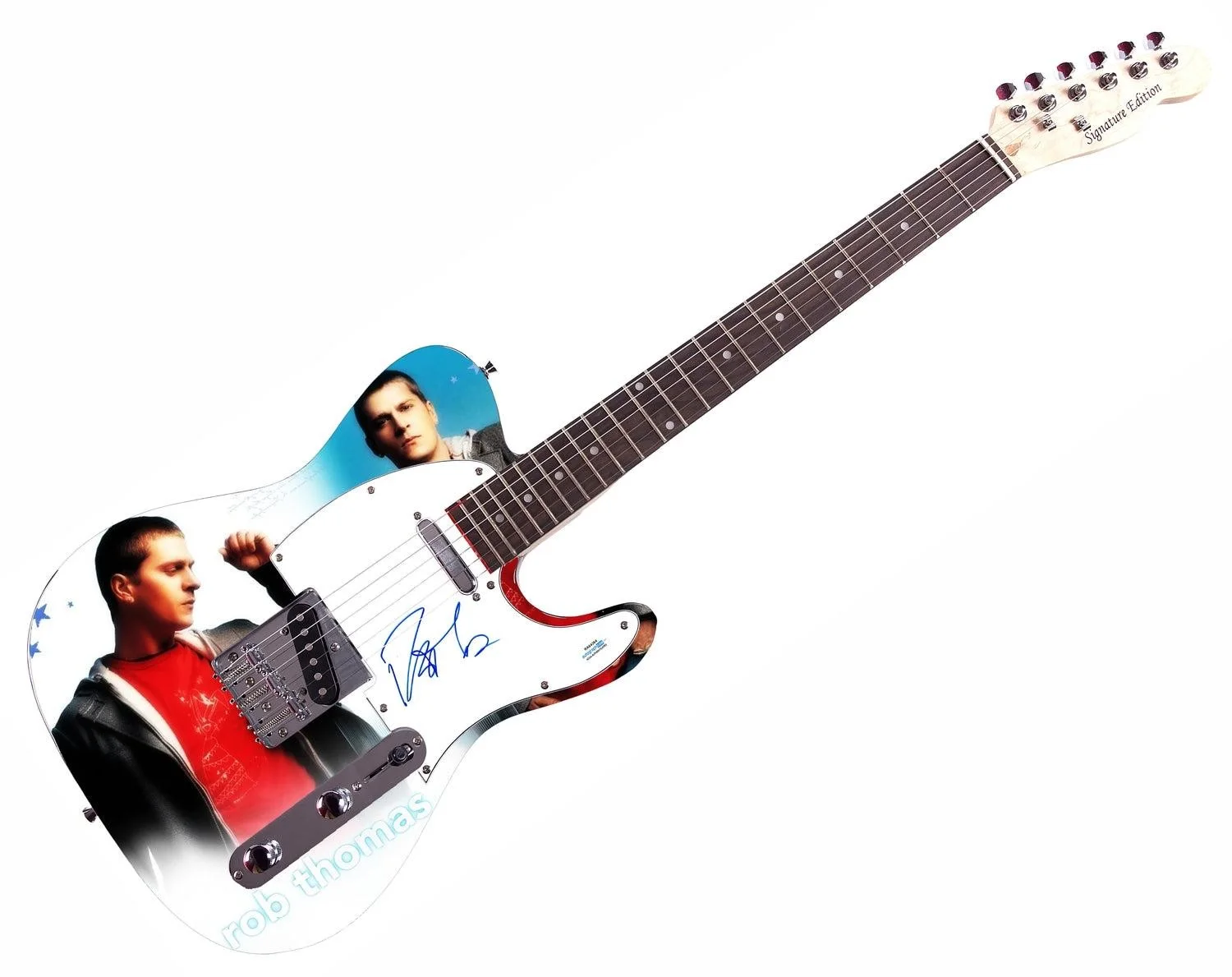Rob Thomas Matchbox Twenty Autographed Custom 1/1 Graphics Photo Guitar ACOA, image 3