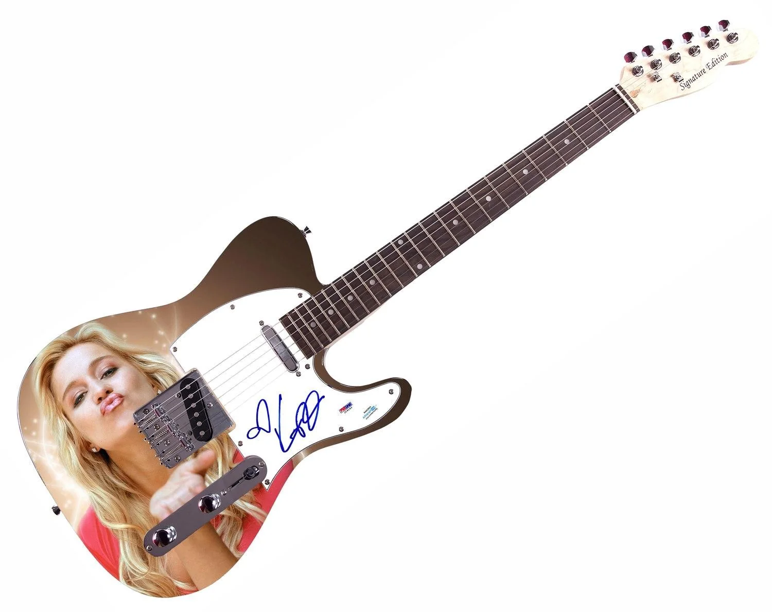 Kellie Pickler Signed Custom 1/1 Graphics Photo Guitar ACOA, image 3
