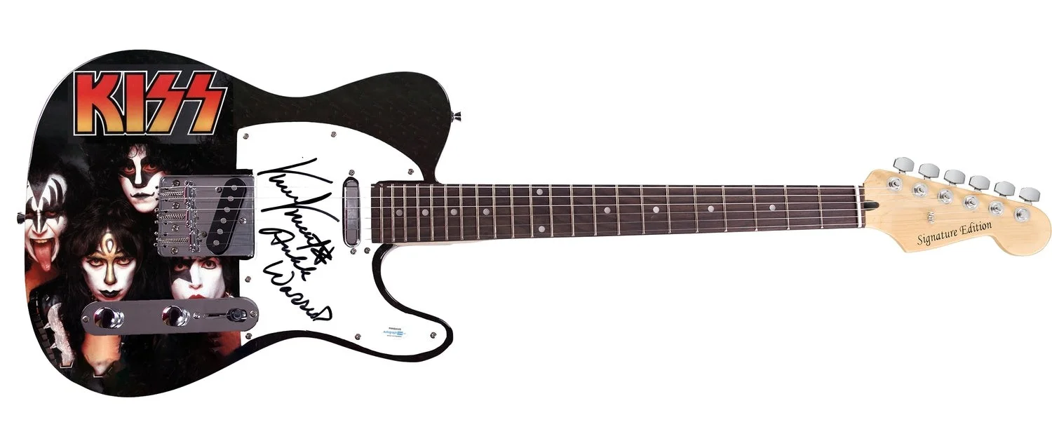 KISS Vinnie Vincent Signed Custom Graphics Photo Guitar ACOA Witness ITP, изображение 2