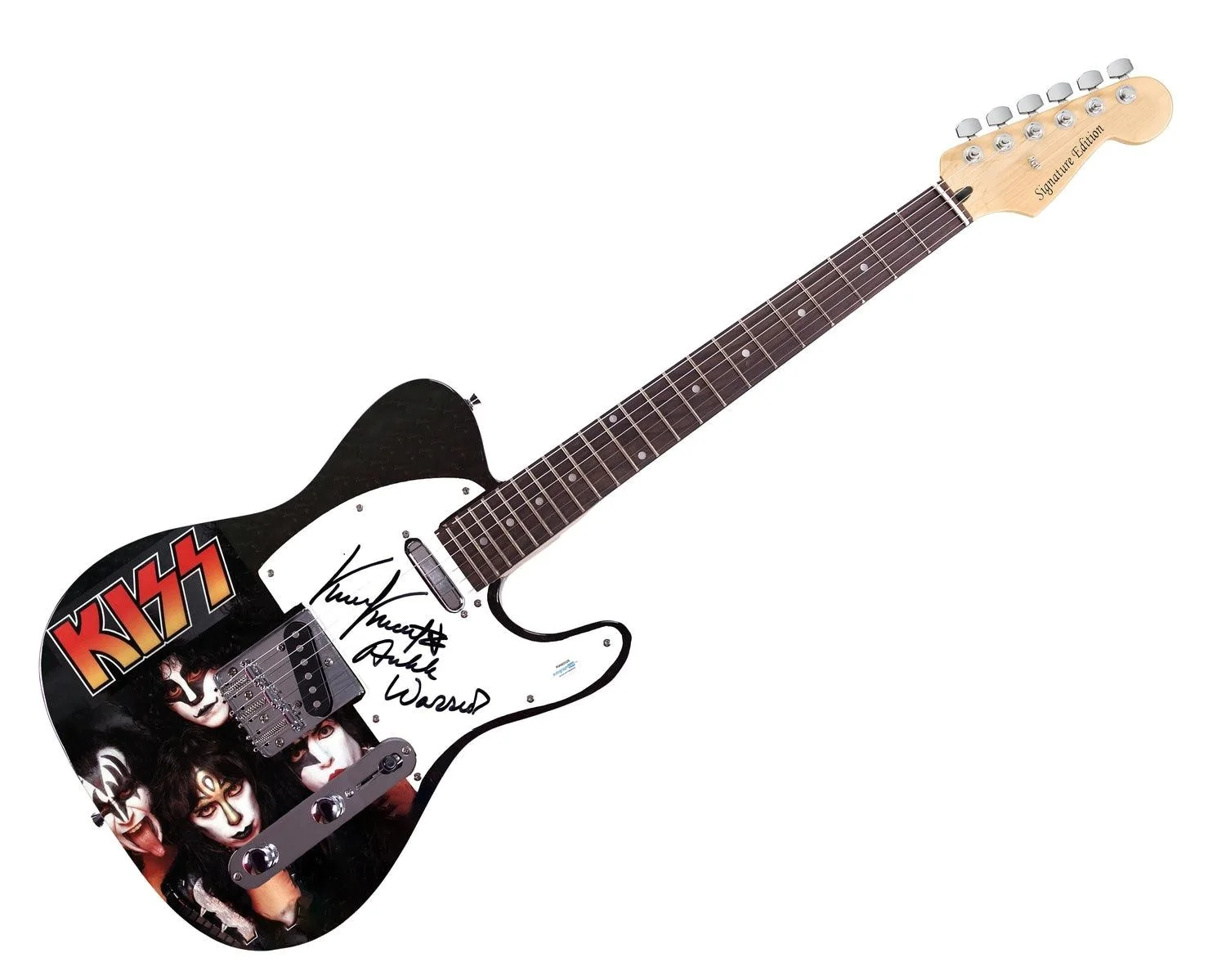 KISS Vinnie Vincent Signed Custom Graphics Photo Guitar ACOA Witness ITP, изображение 3