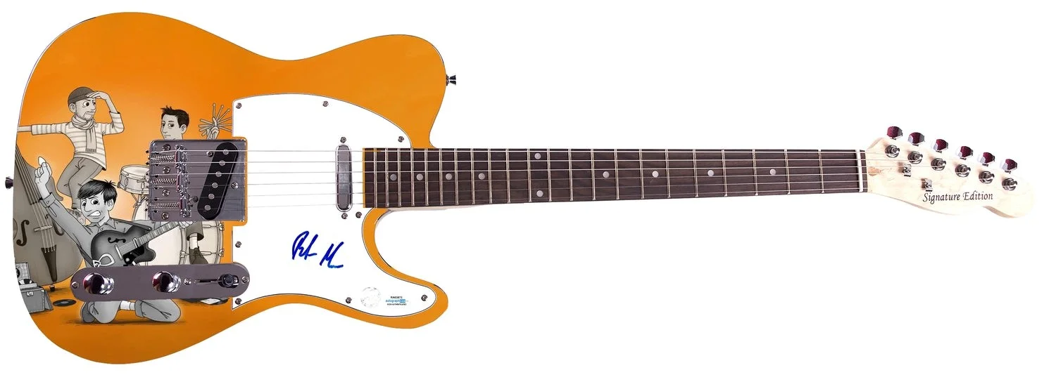 Peter Moren Signed Custom 1/1 Graphics Photo Guitar ACOA, image 2
