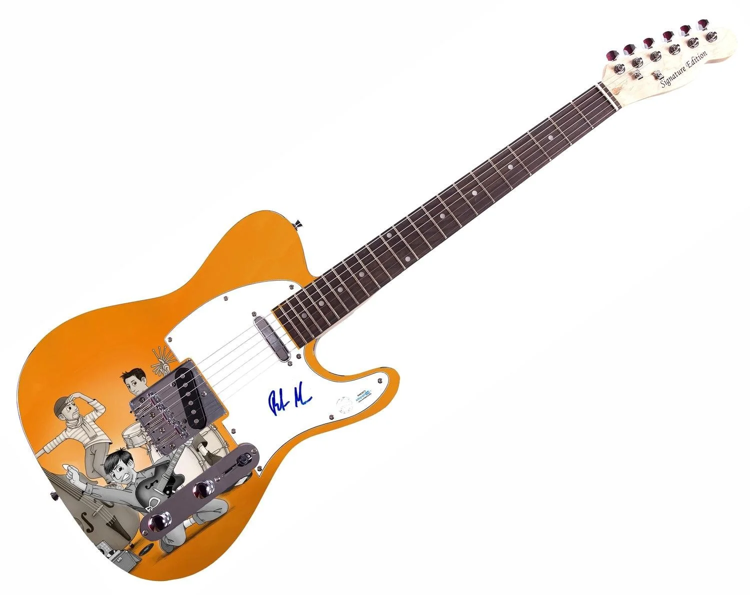 Peter Moren Signed Custom 1/1 Graphics Photo Guitar ACOA, image 3