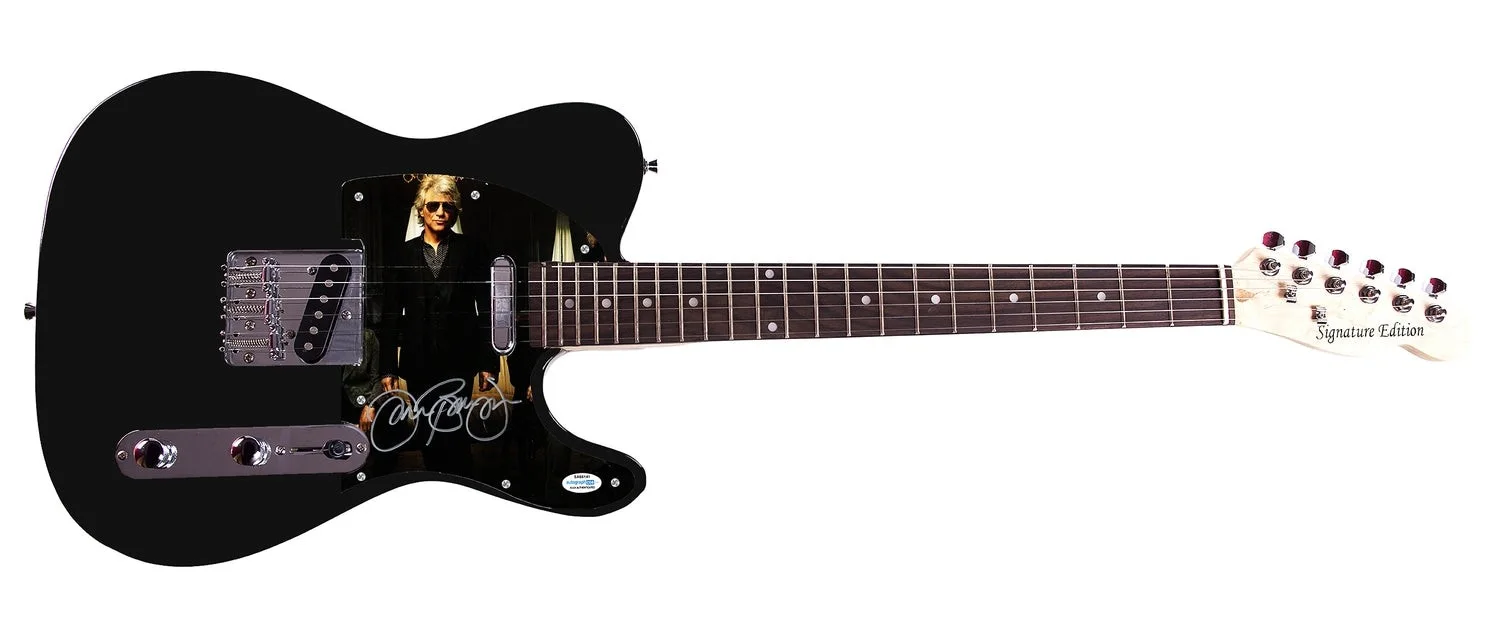 Jon Bon Jovi Signed Autographed Custom Graphics Photo Guitar ACOA, изображение 2
