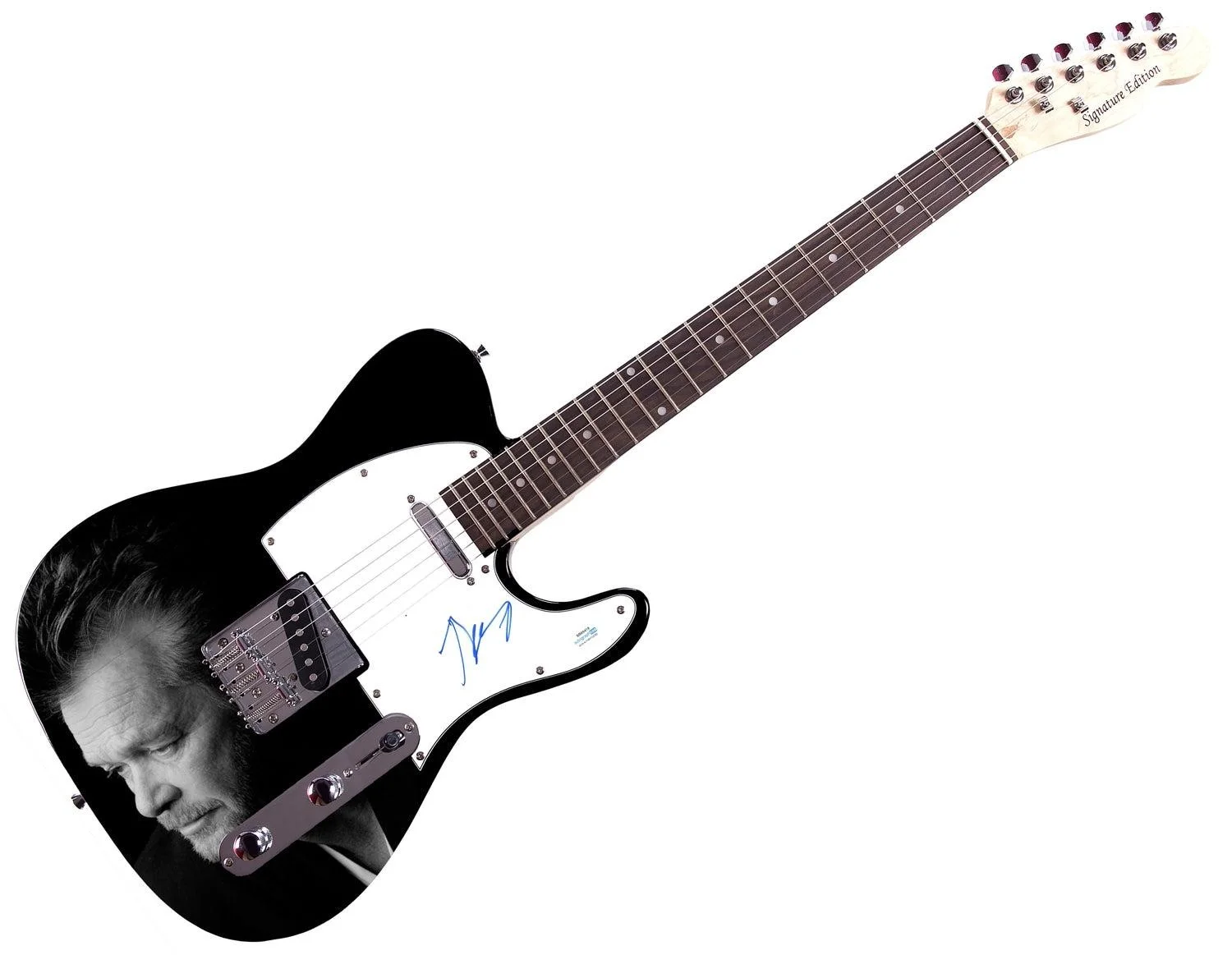 John Cougar Mellencamp Signed 1/1 Custom Graphics Guitar ACOA, image 3
