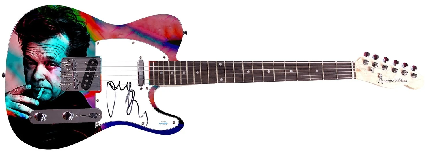 John Cougar Mellencamp Signed Custom 1/1 Graphics Photo Guitar ACOA, image 2