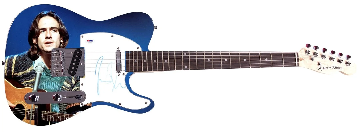 James Taylor Signed Custom 1/1 Graphics Photo Guitar PSA, image 2