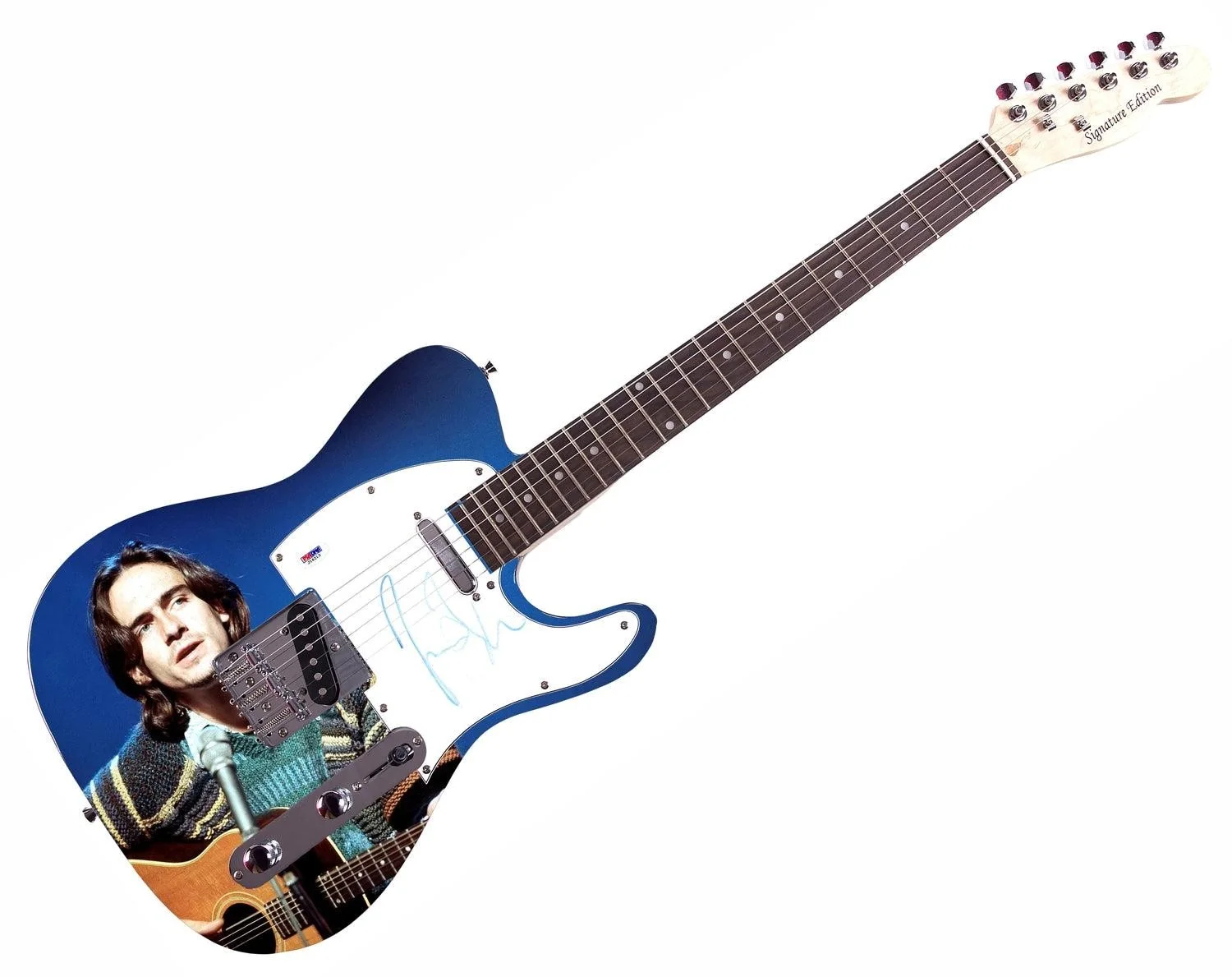 James Taylor Signed Custom 1/1 Graphics Photo Guitar PSA, image 3
