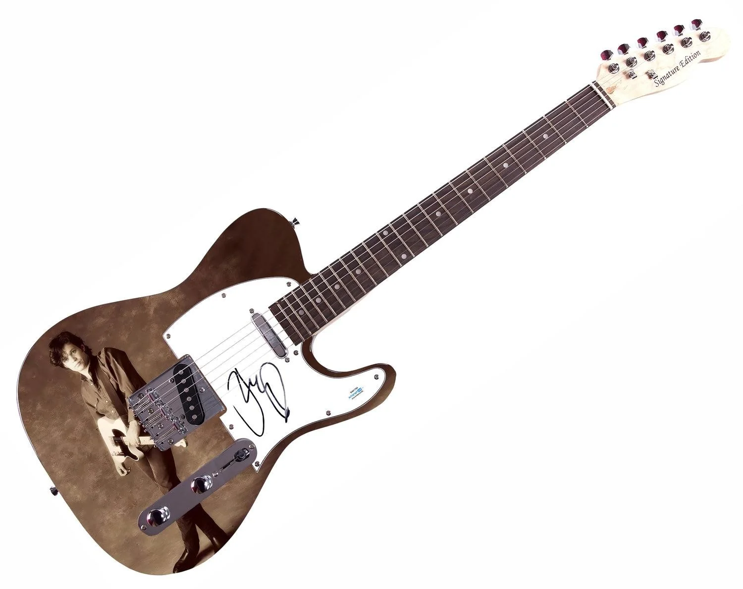 John Cougar Mellencamp Signed Custom 1/1 Graphics Photo Guitar ACOA, изображение 3