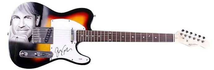 John Tesh Signed Autographed Hand Airbrushed Painting Guitar UACC AFTAL RACC TS, изображение 2