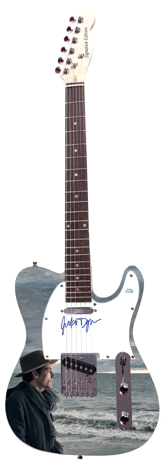 Jakob Dylan Bob Son Wallflowers Autographed Custom 1/1 Graphics Photo Guitar ACO, изображение 2