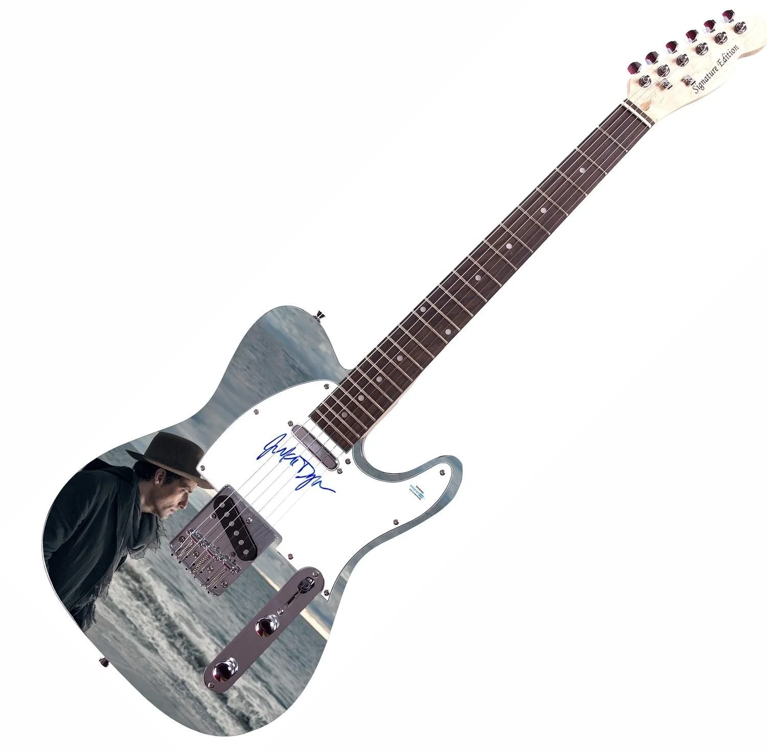Jakob Dylan Bob Son Wallflowers Autographed Custom 1/1 Graphics Photo Guitar ACO, изображение 3